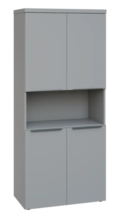 SIN 5 - 84DN kancelářská skříň, 4-dveřová/nika, 1820x800x400, šedá SIN 5 - 84DN kancelářská skříň, 4-dveřová/nika, 1820x800x400, šedá